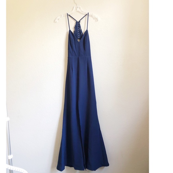 NEW Lovers+Friends Helena Gown Lace Blue 0 - Picture 5 of 9